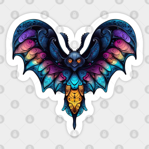 Creepy Goth Moth design Sticker by Luxinda